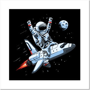 Flying Spaceship Astronaut Posters and Art